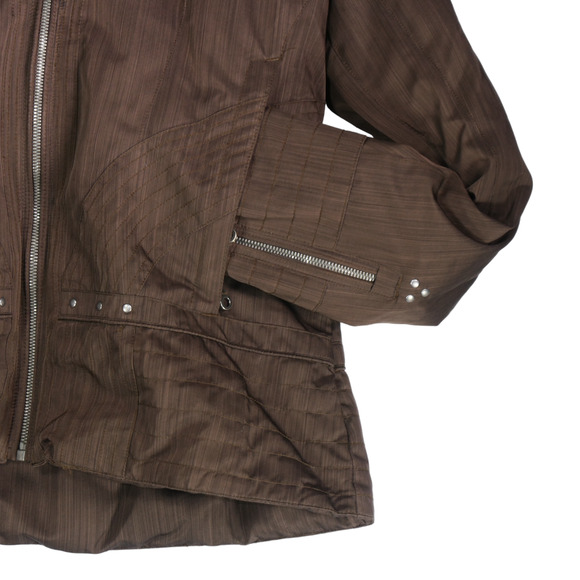 Obermeyer Ski Snowboard Jacket Coat Women 10 Brown Hooded Outdoor Winter Sporty - Picture 5 of 15